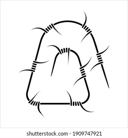 Barbed Wire Icon, Fence Wire Icon Vector Art Illustration