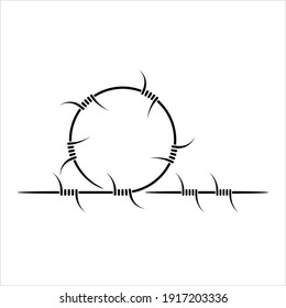 Barbed Wire Icon, Fence Wire Icon Vector Art Illustration