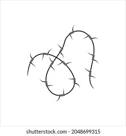 Barbed Wire Icon, Fence Wire Icon Vector Art Illustration