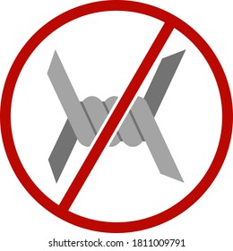 Barbed Wire Icon. Flat Color Design. Vector Illustration.