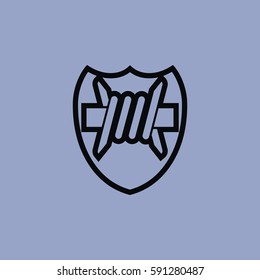 Barbed Wire icon isolated sign symbol and flat style for app, web and digital design. Vector illustration.
