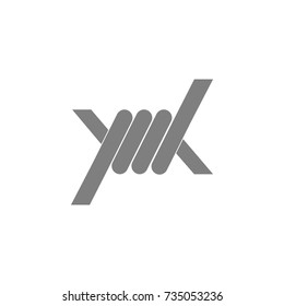 Barbed Wire icon on white background