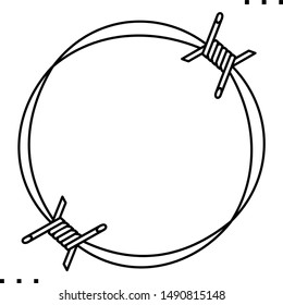 barbed wire icon in outline style