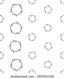Barbed Wire Icon Seamless Pattern, Fence Wire Icon Vector Art Illustration