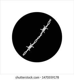 Barbed Wire Icon, Sharp Barbed Wire Vector Art Illustration