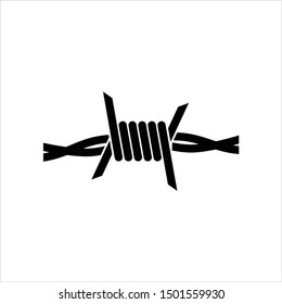 Barbed Wire Icon, Sharp Barbed Wire Vector Art Illustration