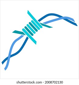Barbed Wire Icon, Sharp Barbed Wire Vector Art Illustration