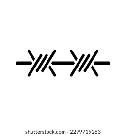 Icono de alambre de púas, Ilustración de arte del vector de púas nítidas