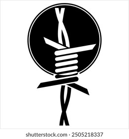 Barbed Wire Icon, Sharp Barbed Wire Vector Art Illustration