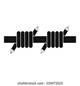 Barbed wire icon. Simple illustration of barbed wire vector icon for web