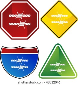 Barbed wire icon symbol isolated on a  background.