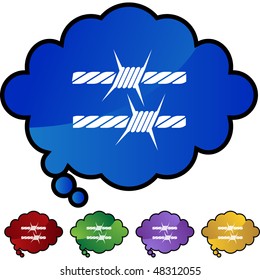 Stacheldraht Symbol einzeln auf Hintergrund.