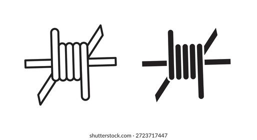 Stacheldraht-Symbol. Symbol, Logo-Abbildung. Grafiksymbolsatz