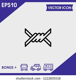 barbed wire icon vector