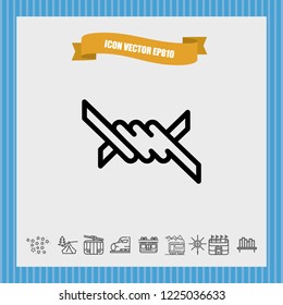 barbed wire icon vector