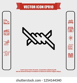 barbed wire icon vector