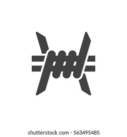 Barbed Wire icon vector, filled flat sign, solid pictogram isolated on white. Symbol, logo illustration