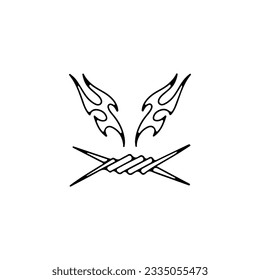 barbed wire illustration vector with concept
