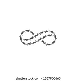 Barbed wire illustration vector flat design