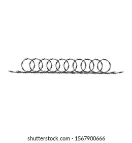 Barbed wire illustration vector flat design