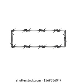 Barbed wire illustration vector flat design