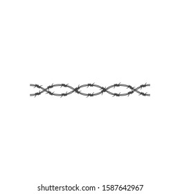 Barbed wire illustration vector flat design