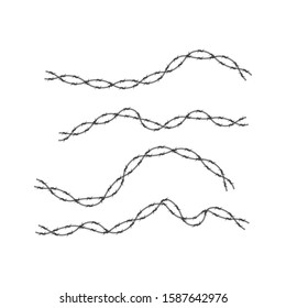 Barbed wire illustration vector flat design