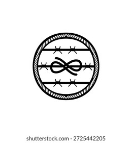 Emblema del nudo del infinito del alambre de púas