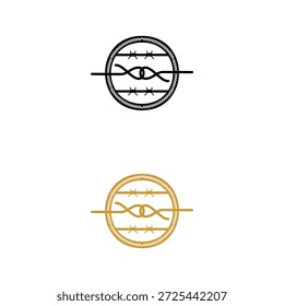 Emblema del nudo del infinito del alambre de púas