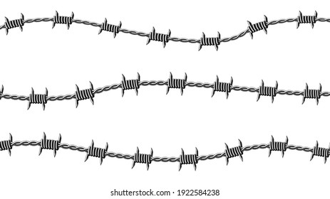 barbed wire isolated on white background. Vector illustration.