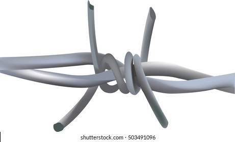 barbed wire isolated on white