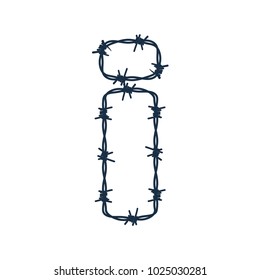 I Barbed Wire Letter Logo Icon Design
