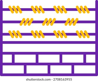 Barbed Wire Line Two Color Vector Icon Design