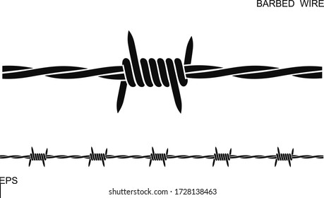 Barbed wire logo. Isolated barbed wire on white background