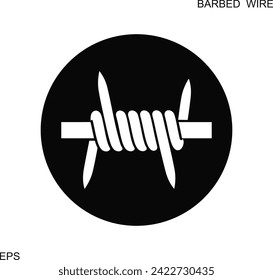 Barbed wire logo. Isolated barbed wire on white background