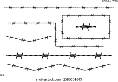 Barbed wire logo. Isolated barbed wire on white background
