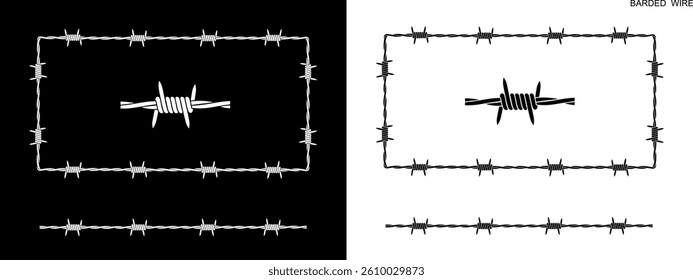 Barbed wire logo. Isolated barbed wire on white background