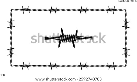 Barbed wire logo. Isolated barbed wire on white background