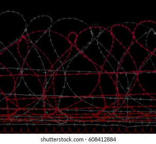 Barbed Wire Loops Fence Vector