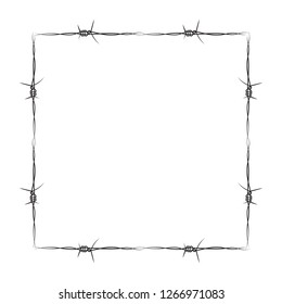 barbed wire mesh frame vector