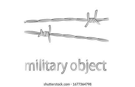 Alambre de púas en una instalación militar