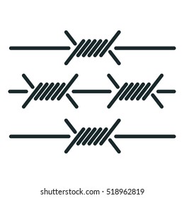 Barbed Wire Minimalistic Flat Line Outline Stroke Icon 
