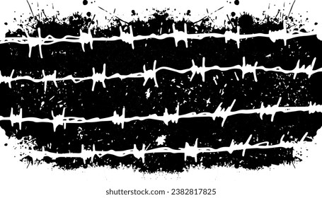 barbed wire on a black grunge background. concept freedom, captivity