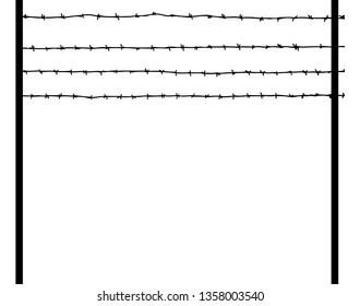 Barbed wire on a white background. Vector art.