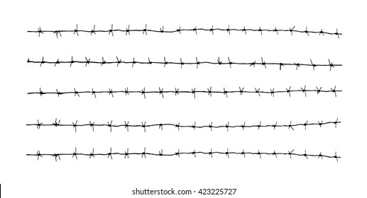 Barbed wire on a white background. Vector art.