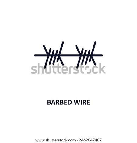 barbed wire outline icon. Thin line icon from army and war collection. Editable vector isolated on white background