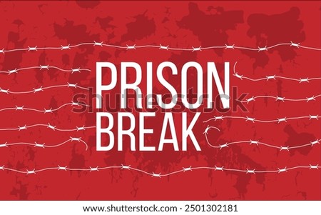 Barbed Wire Prison Break Concept. Correctional institution escape concept vector