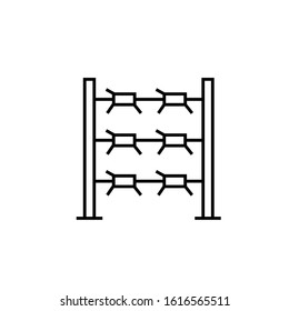 barbed, barbed wire, protection line icon. Elements of protests illustration icons. Signs, symbols can be used for web, logo, mobile app, UI, UX