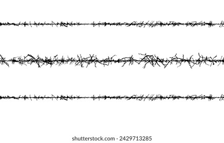 barbed wire seamless pattern vector, vintage border,spiky wire fencing, grungy border barrier,barbed border,barbwire wire fence, barbed wire isolated,