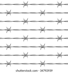 Barbed Wire. Seamless. Vector.